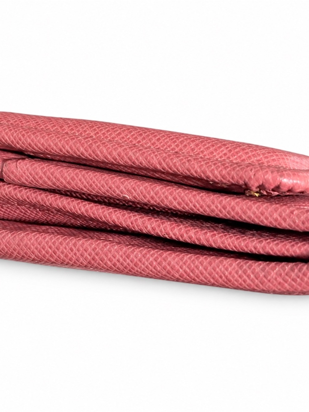 Prada Coral Pink Saffiano Continental Wallet with Gold Logo - Picture 3 of 3